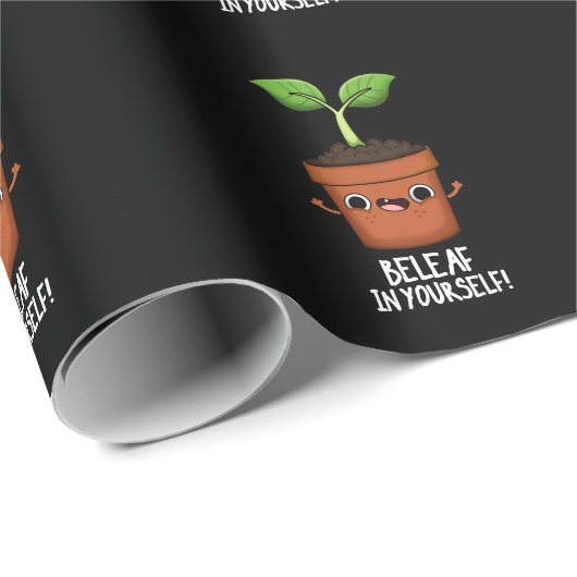 Beleaf in Ihrer selbst lustigen Pflanze Puff Dark Geschenkpapier (Rolleneckpunkt)