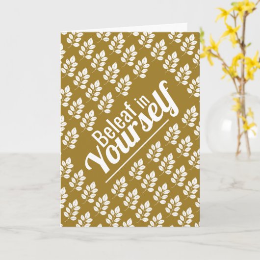 Beleaf selbst, weißes Leaf Karte (Gelbe Blume)