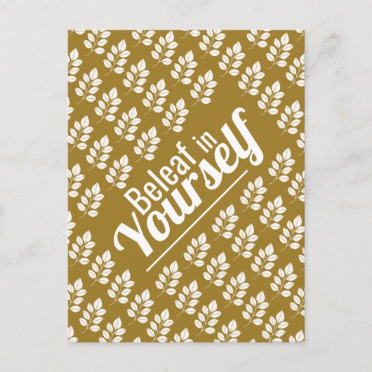 Beleaf selbst, weißes Leaf Postkarte (Vorderseite)