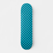 Belebendes Teal- und Türkis-Schachbrettmuster Skateboard (Vorne)
