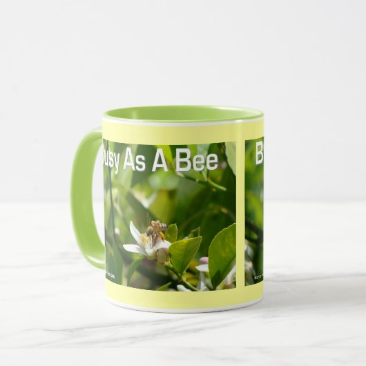 Belebt als Bee - Ringer-Tasse Tasse (Vorderseite Links)
