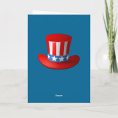 Belebte amerikanische Flagge 4. Juli Hot Air Ballo Karte (Rückseite)