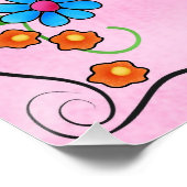 Belebte Bee Dressed Whimsy Honey Bee Pink Custom Poster (Ecke)