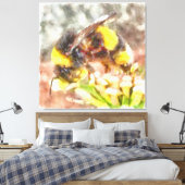 Belebte, belebte Honey Bee Watercolor Malerei Leinwanddruck (Insitu (Schlafzimmer))