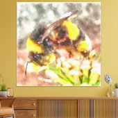 Belebte, belebte Honey Bee Watercolor Malerei Leinwanddruck (Insitu (Wohnzimmer))