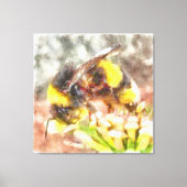 Belebte, belebte Honey Bee Watercolor Malerei Leinwanddruck (Vorderseite)