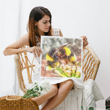 Belebte, belebte Honey Bee Watercolor Malerei