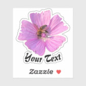 Belebte Biene auf rosa Blütenblätter Blütenfrühlin Aufkleber (Blatt)