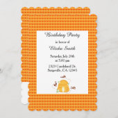 Belebte Bienen Einladung zum Geburtstag (Vorne/Hinten)