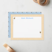 Belebte Bienen Personalisiert Stationery Mitteilungskarte (Vorderseite/Rückseite Beispiel)