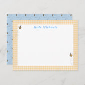 Belebte Bienen Personalisiert Stationery Mitteilungskarte (Vorne/Hinten)