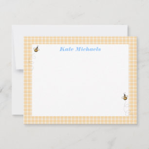 Belebte Bienen Personalisiert Stationery Mitteilungskarte