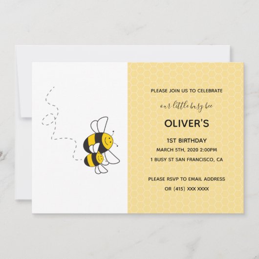 Belebte Bienenstockbestie Geburtstagsfeier Einladung (Vorderseite)
