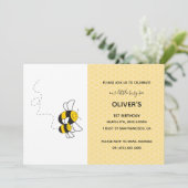 Belebte Bienenstockbestie Geburtstagsfeier Einladung (Stehend Vorderseite)