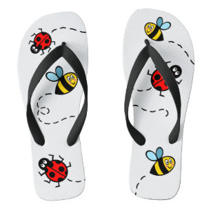 Belebte Bumblebee & Ladybird-Muster Flip Flops Badesandalen