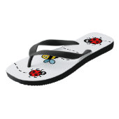 Belebte Bumblebee & Ladybird-Muster Flip Flops Badesandalen (Schrägansicht)