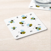 Belebte Buzzing Bienen Niedlich Honigbiene Rechteckiger Pappuntersetzer (angewinkelt)