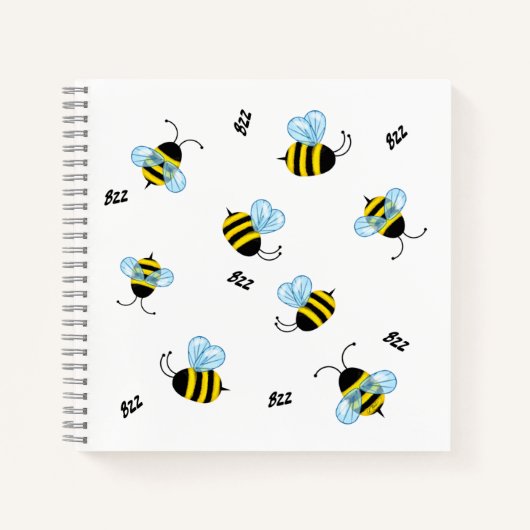 Belebte Buzzing Hummeln fröhliche Gartenritter Notizblock (Vorderseite)