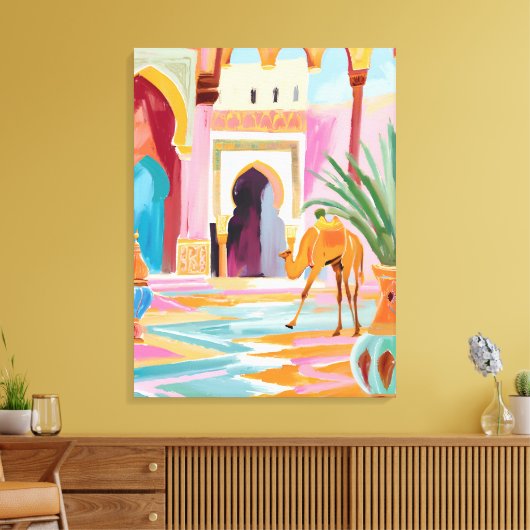 Belebte Camel Art Printing im Mittleren Osten - fa Leinwanddruck (Insitu (Wohnzimmer))