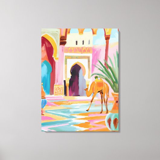 Belebte Camel Art Printing im Mittleren Osten - fa Leinwanddruck (Vorderseite)