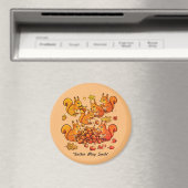 "Belebte Eichhörnchen im Herbst" Magnet (In Situ (Geschirrspüler))