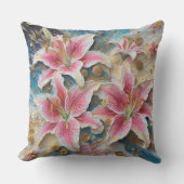 Belebte Erfrischung Lilies Kissen (Vorderseite)
