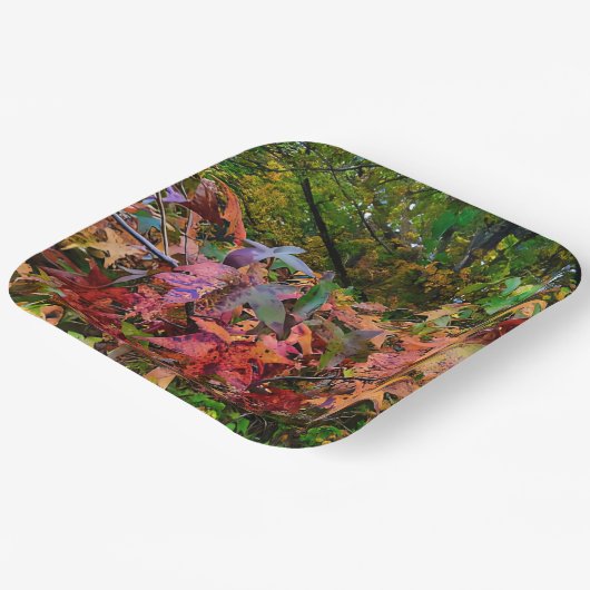 Belebte Fall-Foliage Pappteller (Gewinkelt)