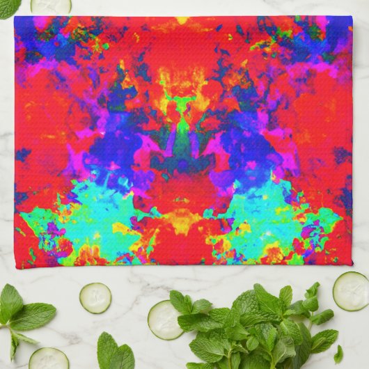 Belebte Farben Muster Kunst Geschirrtuch (Gefaltet)