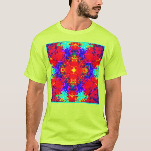 Belebte Farben Muster Kunst T-Shirt (Vorderseite)