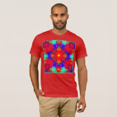 Belebte Farben Muster Kunst T-Shirt (Vorne ganz)