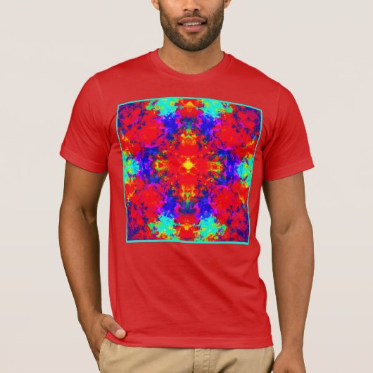 Belebte Farben Muster Kunst T-Shirt (Vorderseite)