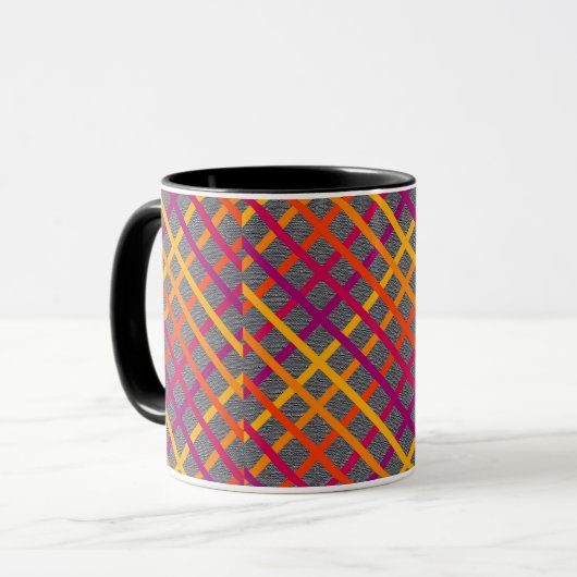Belebte, helle Streifen Tasse (Vorderseite Links)