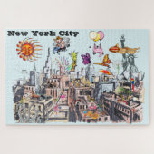 Belebte New York City Surreal Pop Art Puzzle (Horizontal)
