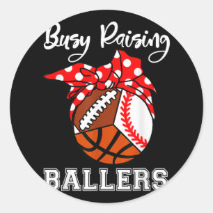 Belebte Raising Byllers Fun Bysebyll Footbyll Bysk Runder Aufkleber