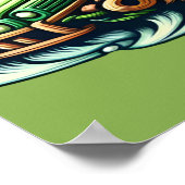 Belebte Reiten eines grünen Autos in einer Vibra 1 Poster (Ecke)