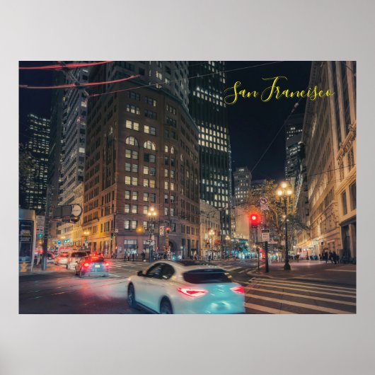 Belebte San Francisco Citycape Poster (Vorne)