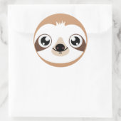 Belebte Sloth Face Runder Aufkleber (Tasche)