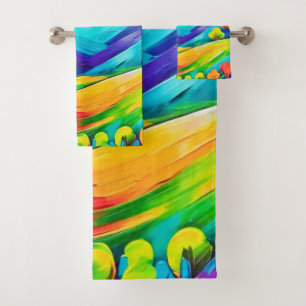 Belebte Sonnenuntergänge Kunst, Dichtung und Musik Badhandtuch Set