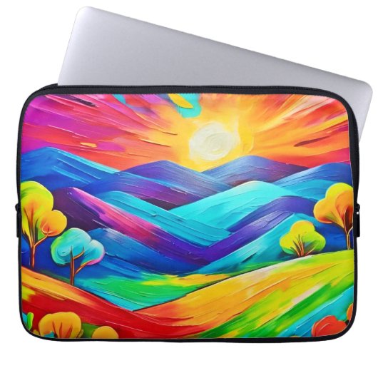 Belebte Sonnenuntergänge Kunst, Dichtung und Musik Laptopschutzhülle (Vorderseite)