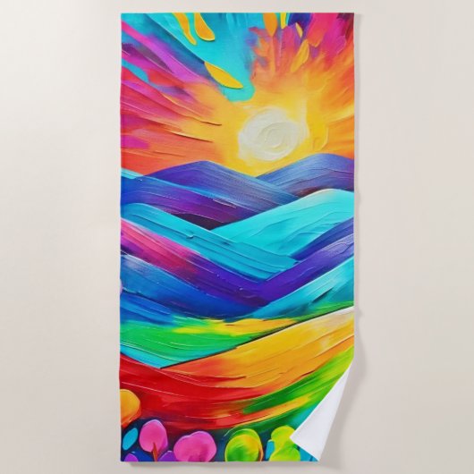 Belebte Sonnenuntergänge Kunst, Dichtung und Musik Strandtuch (Vorderseite)