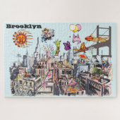 Belebte Stadt Brooklyn Surreal Pop Art Puzzle (Horizontal)