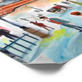 Belebte Street Szene Winterzug Ölmalerei Kunst Poster (Ecke)