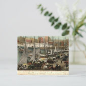 Belebte Szene entlang der Wharves, Baltimore, MD 1 Postkarte (Stehend Vorderseite)