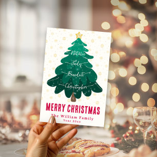 Belebte Weihnachtsbaum Familien Non Foto Urlaubska Feiertagskarte