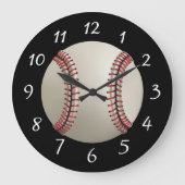 Belebter Baseball Große Wanduhr (Vorderseite)