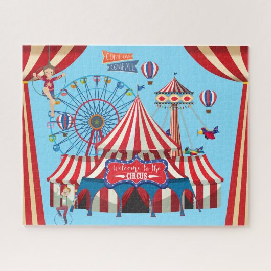 Belebter Circus farbenfroh Puzzle (Horizontal)
