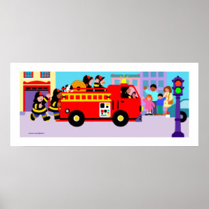 Belebter Feuerzug Poster