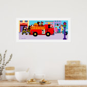 Belebter Feuerzug Poster (Küche)
