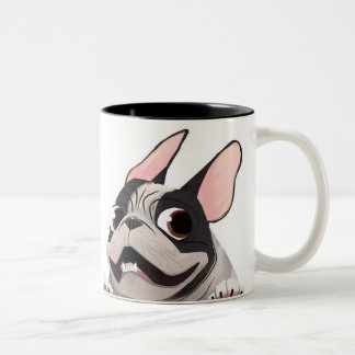 Belebter französischer Bulldog Zweifarbige Tasse
