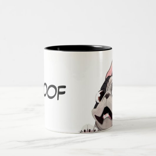 Belebter französischer Bulldog Zweifarbige Tasse (Mittel)